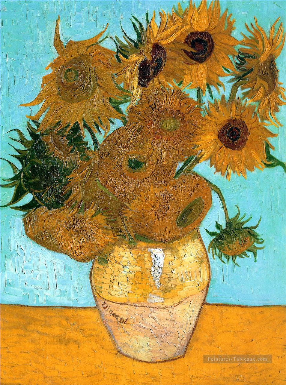 Vase Nature morte aux Douze Tournesols Vincent van Gogh Peintures à l'huile